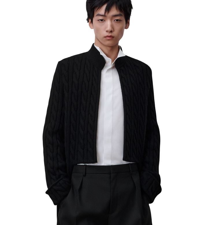 Dior Tailcoat — Black Cable-Knit Cashmere [white-bg-v2:937a3c86-823a-481d-80d4-8a81e61b0b46]