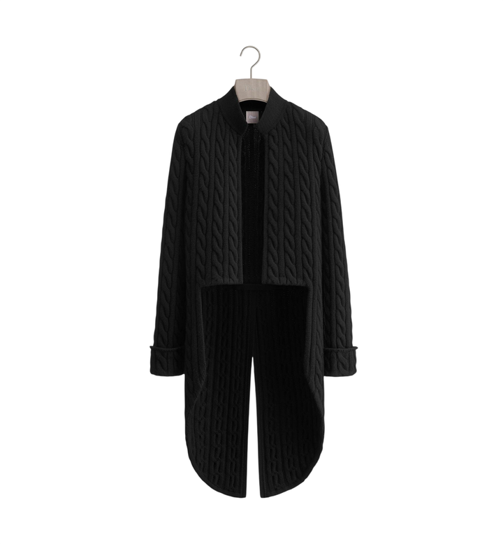 Dior Tailcoat — Black Cable-Knit Cashmere [white-bg-v2:dc7b94d0-7566-4119-9833-89c96c03102d]