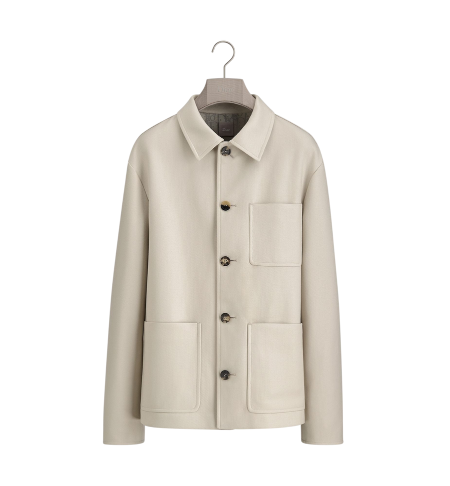 Dior Workwear Jacket — Beige Double-Sided Cotton Jacquard