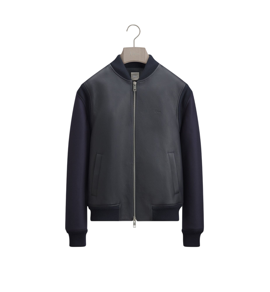 Dior Zipped Blouson Jacket — Navy Blue Cowhide