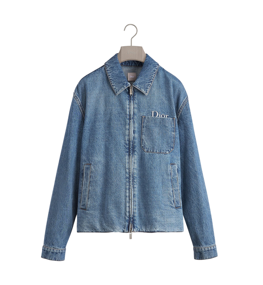 Dior Zipped Jacket — Blue Cotton Twill
