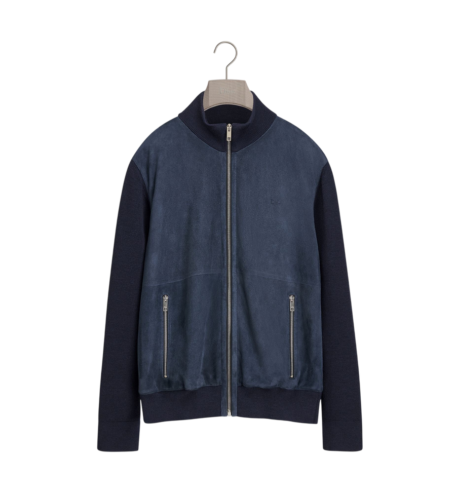 Dior Zipped Jacket — Navy Blue Lambskin
