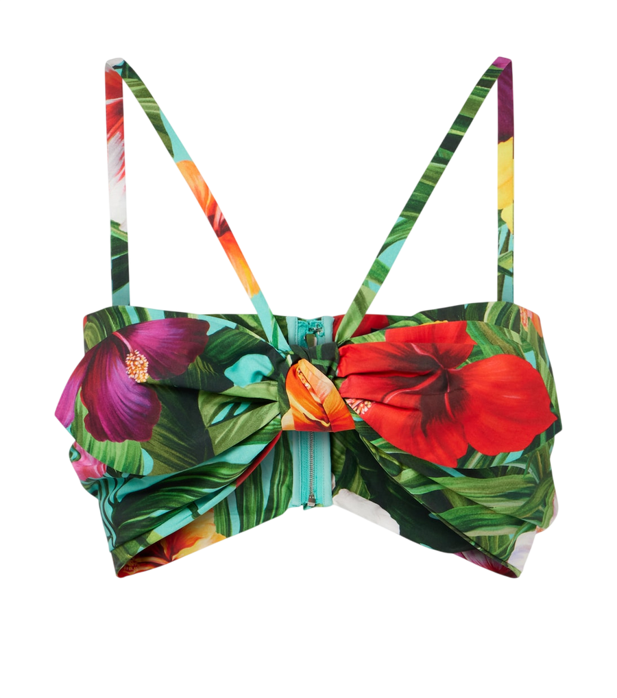 Top de algodón floral con detalle de lazo de Dolce&Gabbana