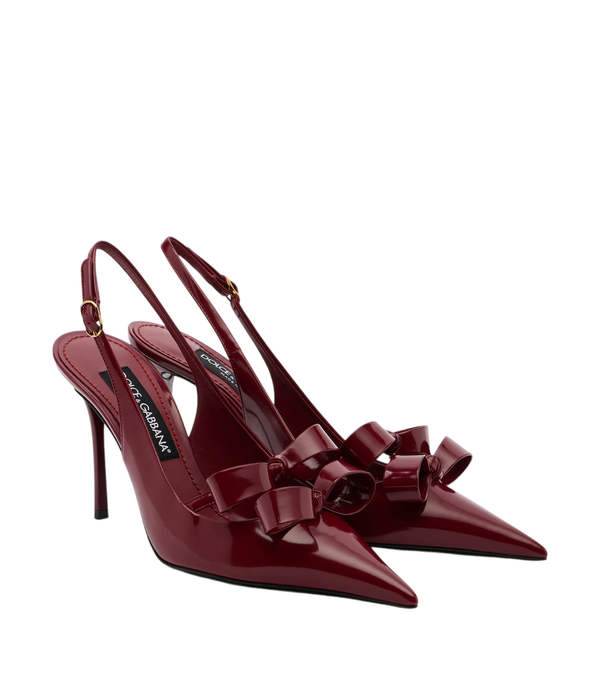 Dolce&Gabbana Bow-detail patent leather slingback pumps