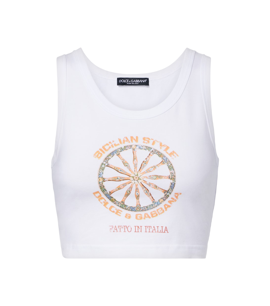 Dolce&Gabbana Carretto cotton-blend jersey crop top