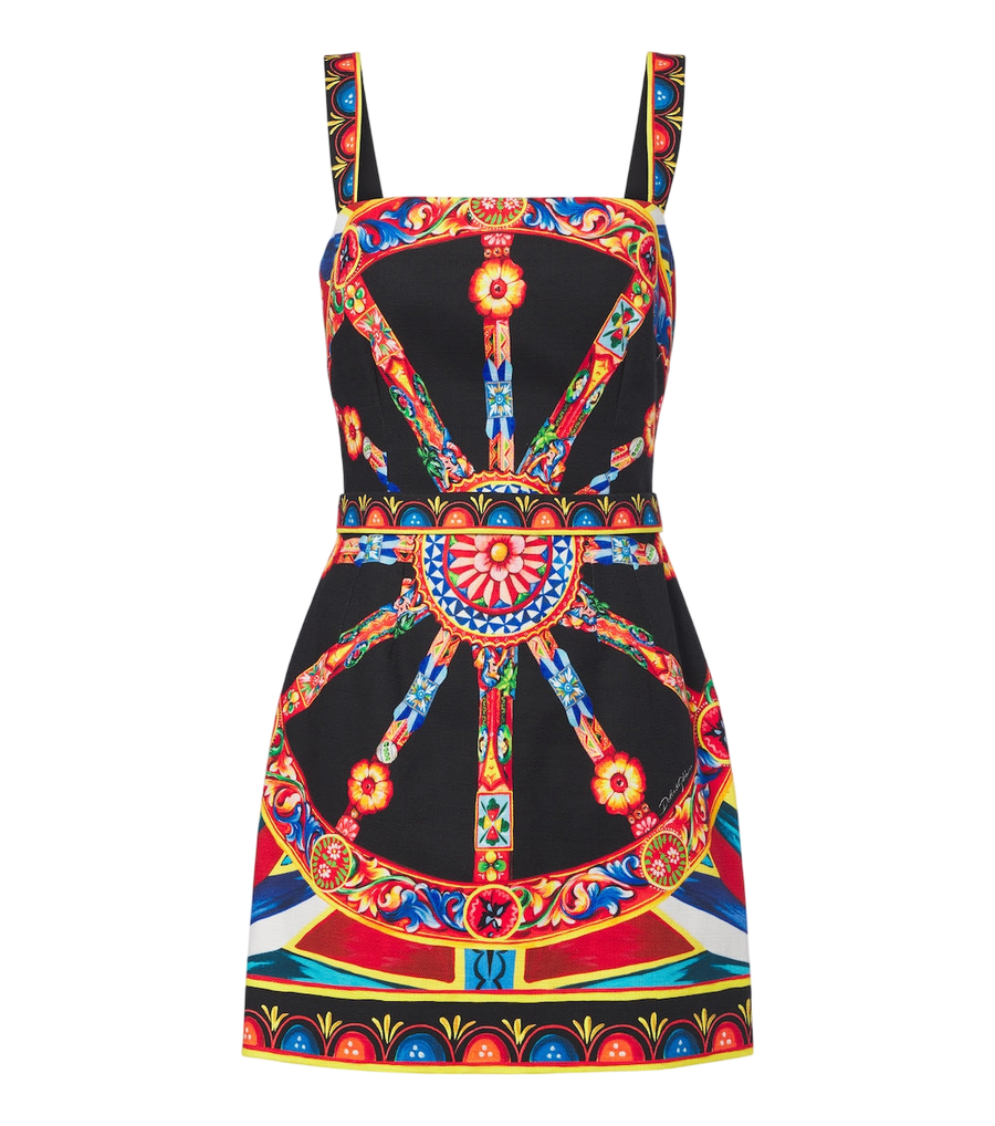 Minivestido de popelina de algodón Carretto de Dolce&Gabbana