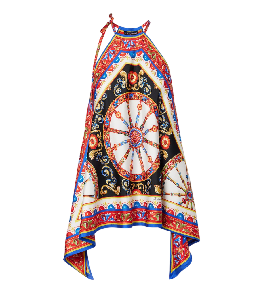 Dolce&Gabbana Carretto silk twill halterneck top