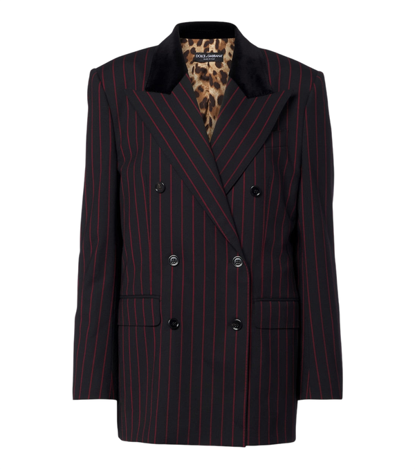 Dolce&Gabbana Chalk stripe wool and cotton-blend blazer