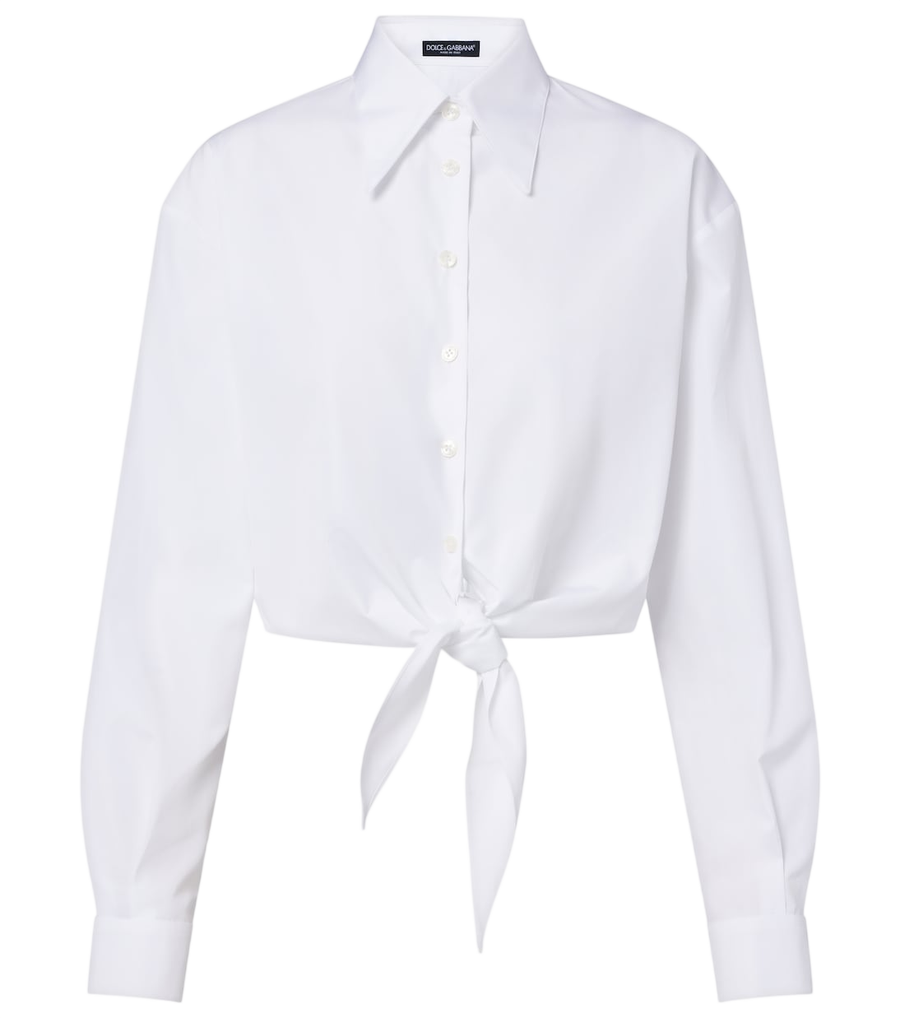 Dolce&Gabbana Cropped cotton poplin shirt