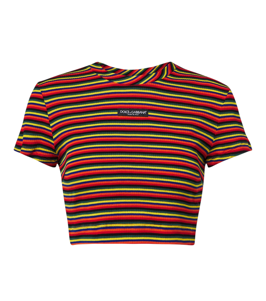 Dolce&Gabbana Cropped striped cotton T-shirt