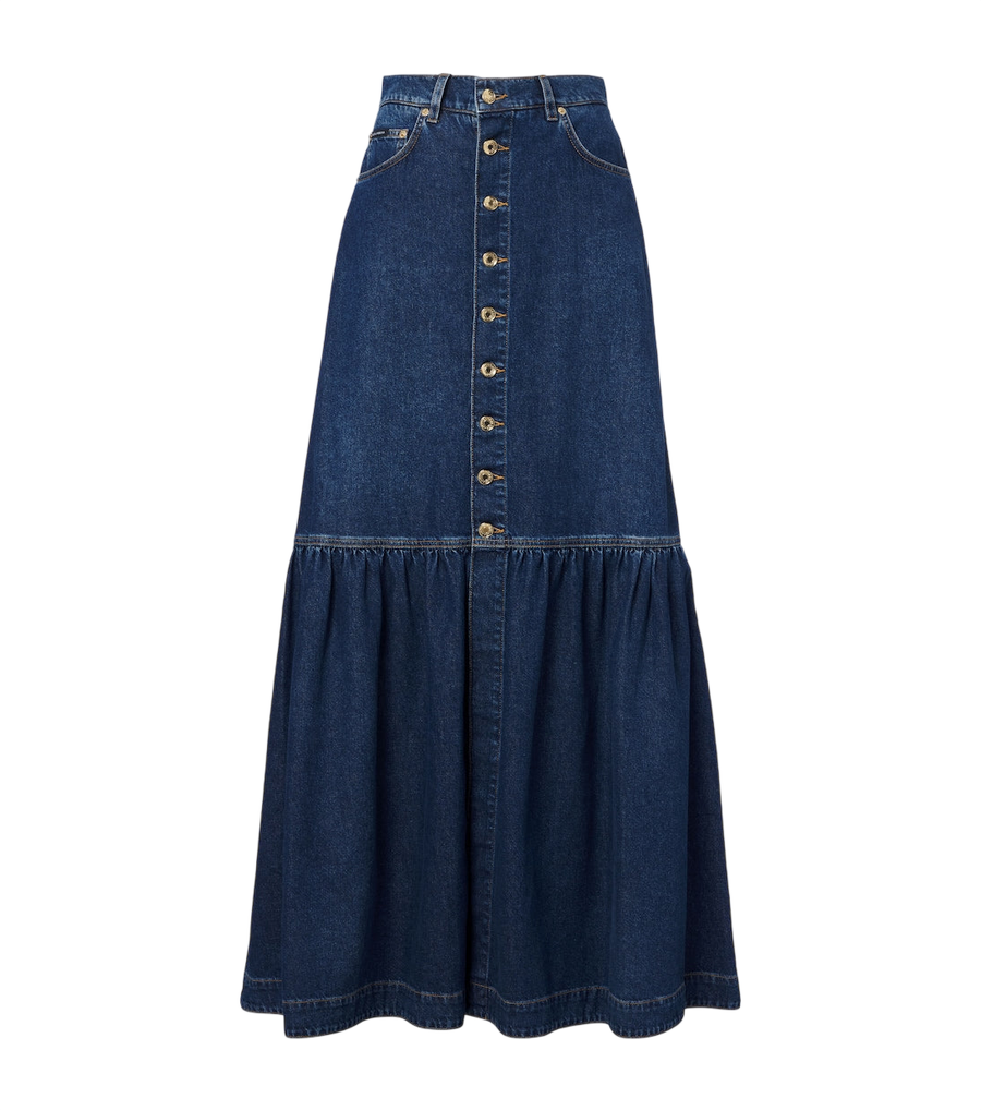Dolce&Gabbana Gonna lunga a balze in denim
