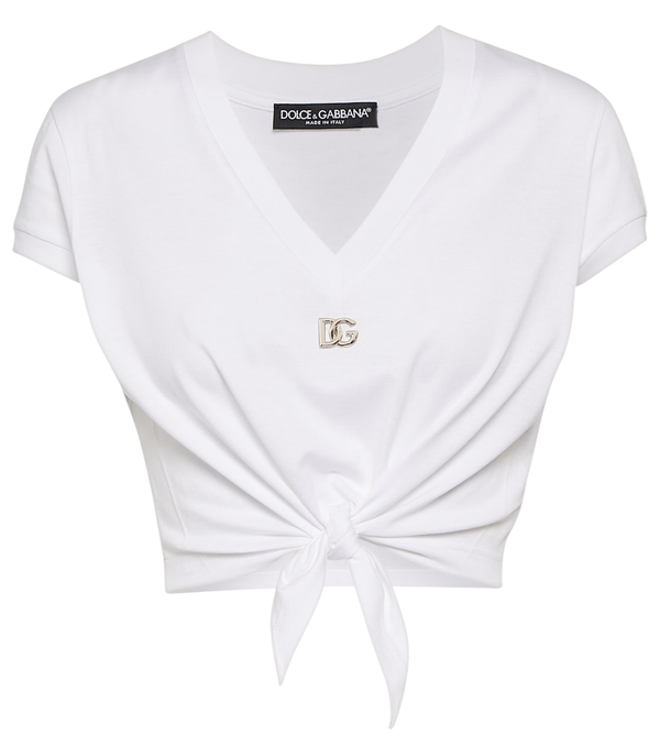 Dolce&Gabbana T-shirt de algodão com nó DG