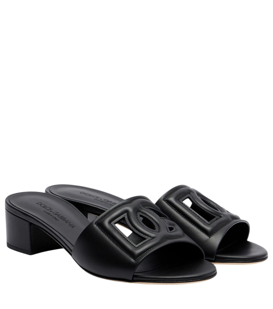 Dolce&Gabbana DG leather mules