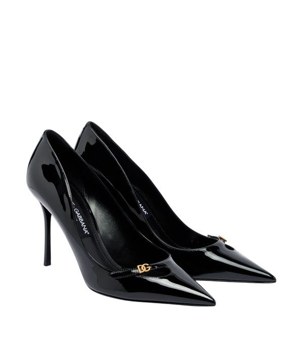 Dolce&Gabbana DG sapatos de couro envernizado