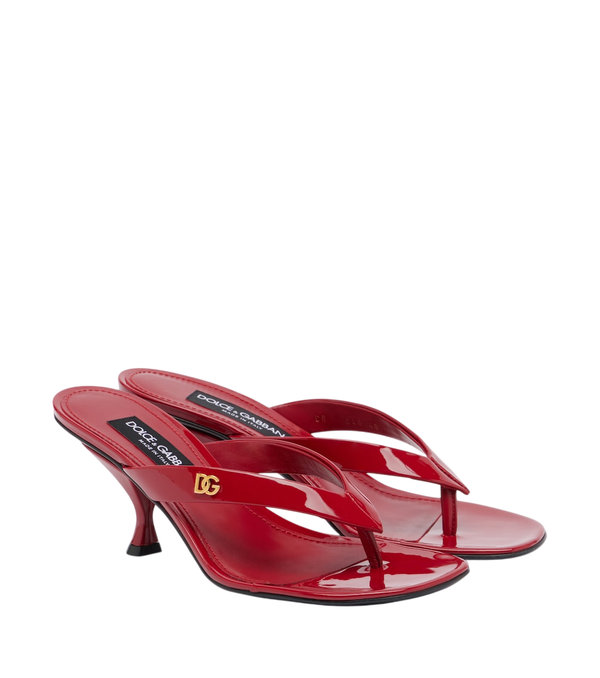 Dolce&Gabbana DG patent leather thong sandals