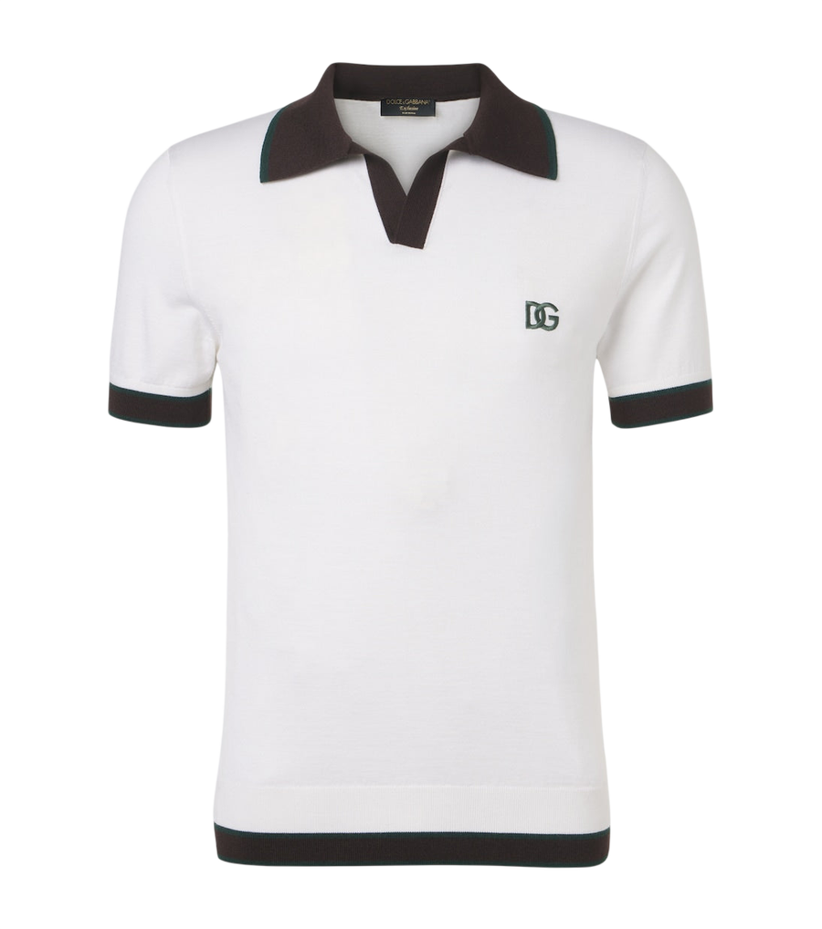 Dolce&Gabbana DG wool and silk polo shirt