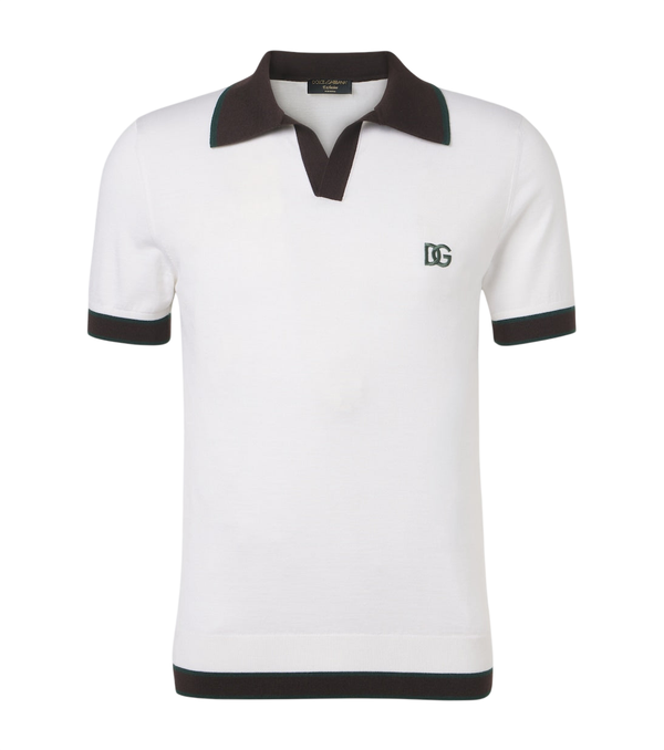 Dolce&Gabbana DG wool and silk polo shirt