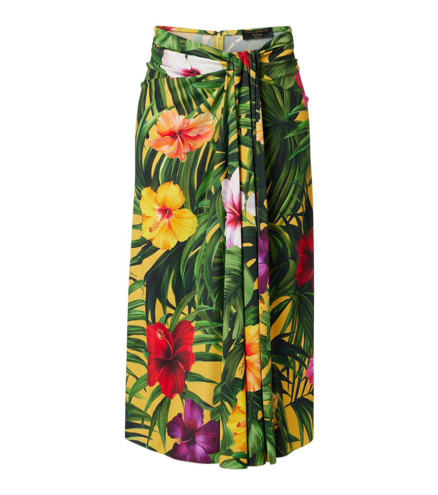 Dolce&Gabbana Draped floral midi skirt