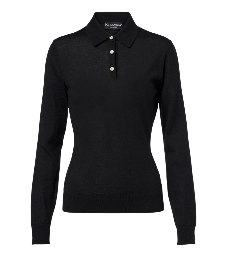 Dolce&Gabbana Embellished cashmere polo sweater