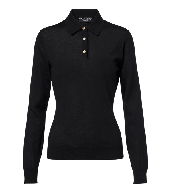 Dolce&Gabbana Embellished cashmere polo sweater