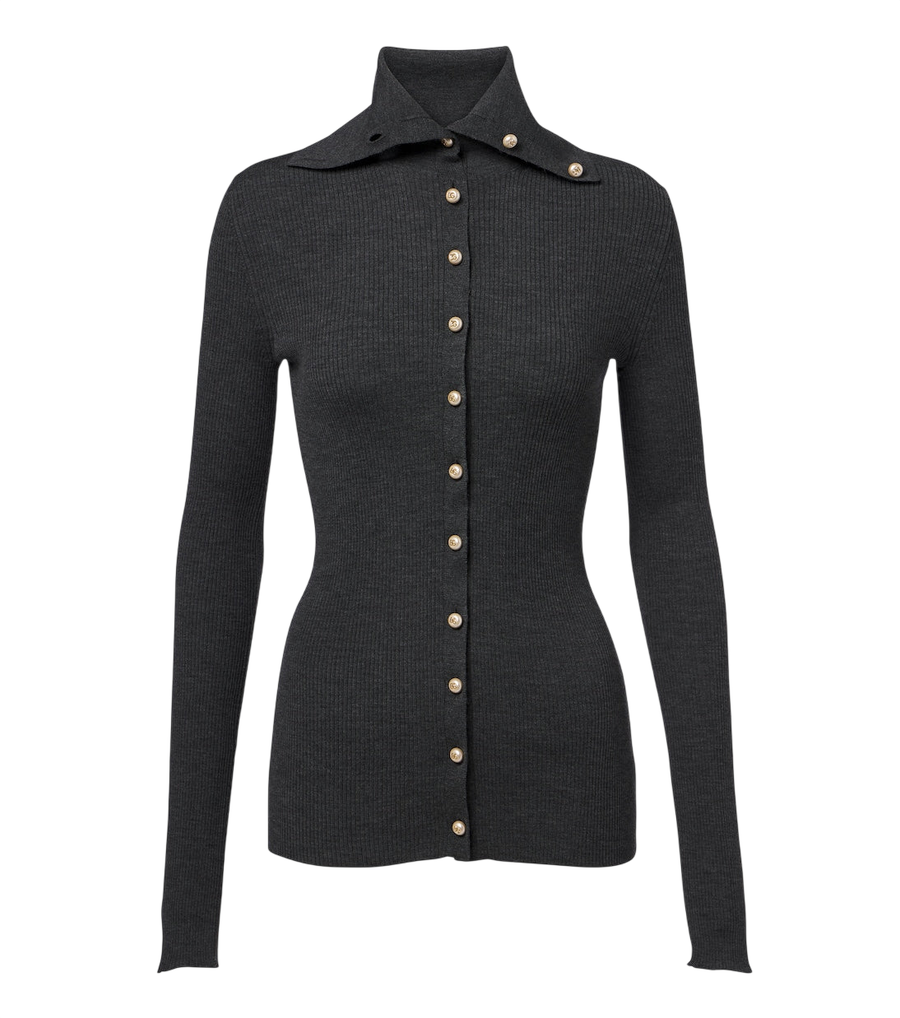 Dolce&Gabbana Embellished ribbed-knit wool cardigan