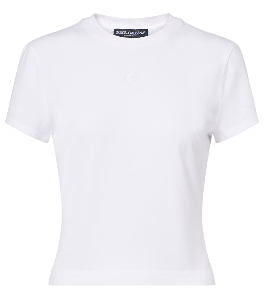 Dolce&Gabbana Embroidered cotton-blend jersey T-shirt