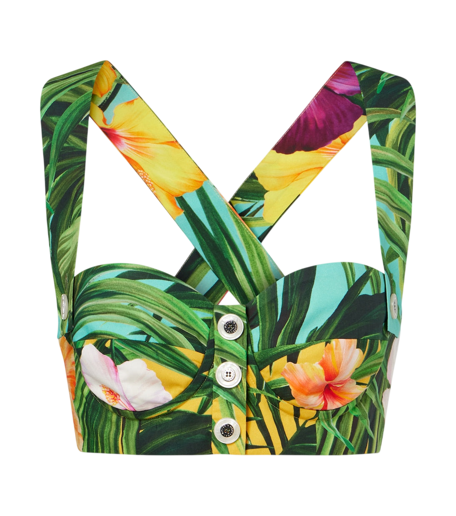 Dolce&Gabbana Floral cotton crop top