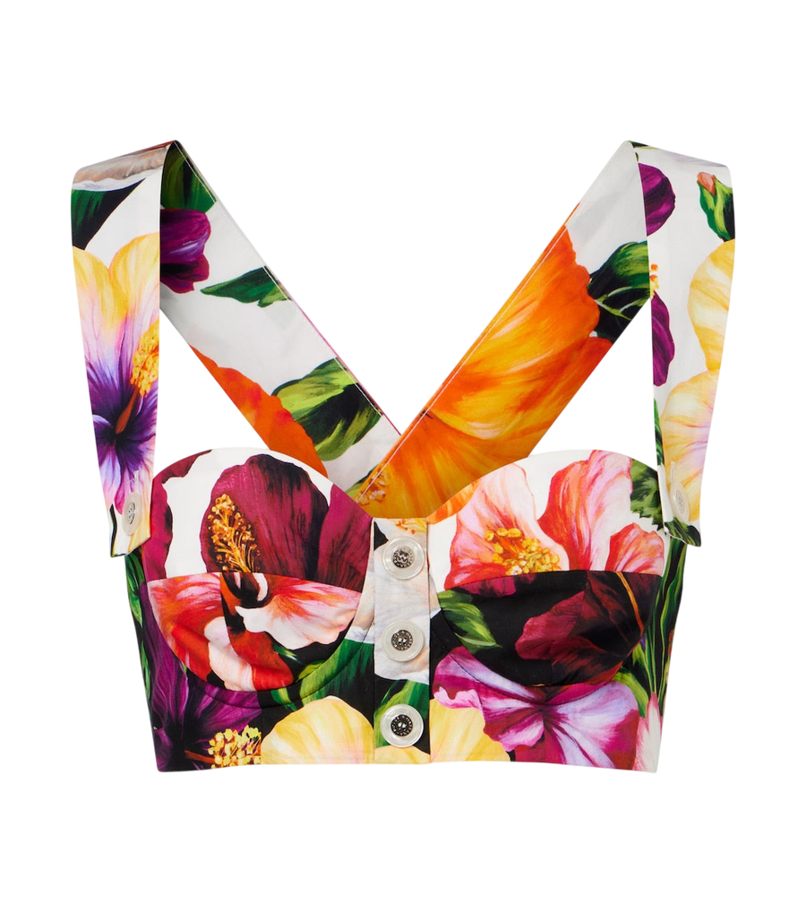 Dolce&Gabbana Floral cotton crop top