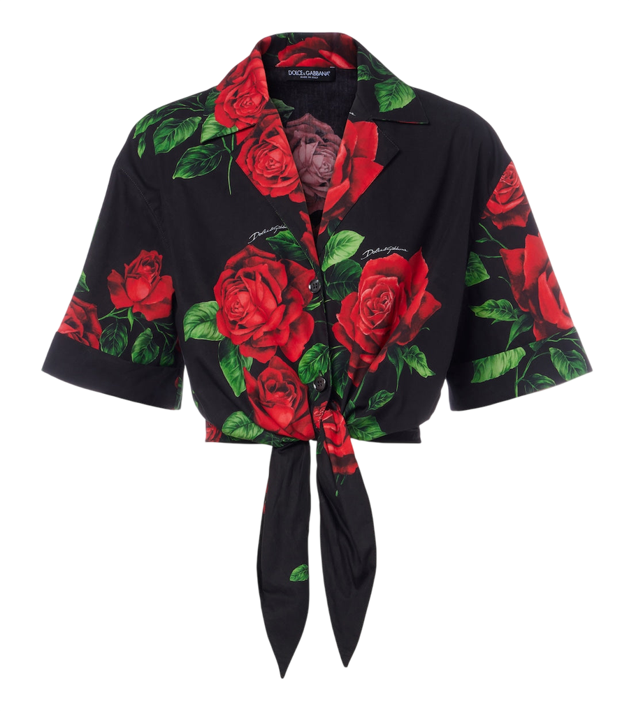 Camisa de algodón con estampado floral de Dolce&Gabbana