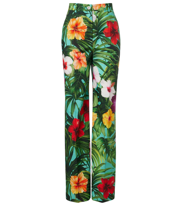 Pantalones anchos de algodón con estampado floral de Dolce&Gabbana
