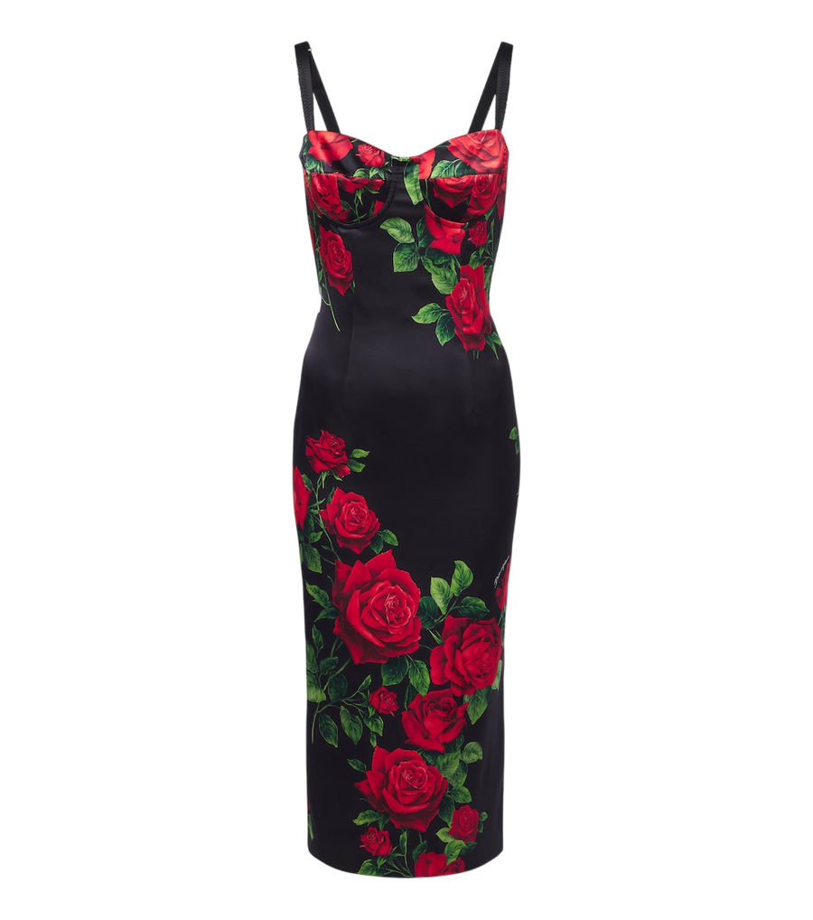 Dolce&Gabbana Floral silk-blend bustier dress