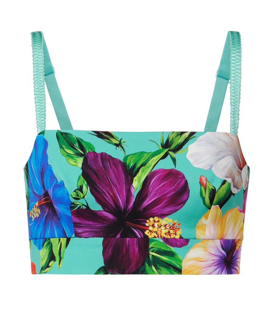 Haut court Dolce&Gabbana en mélange de soie à motif floral