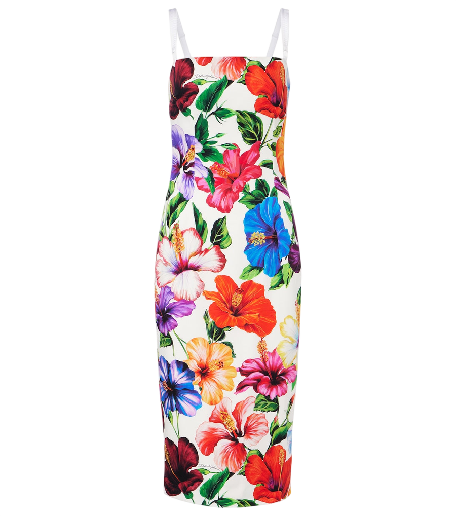 Robe midi Dolce&Gabbana en mélange de soie à motif floral