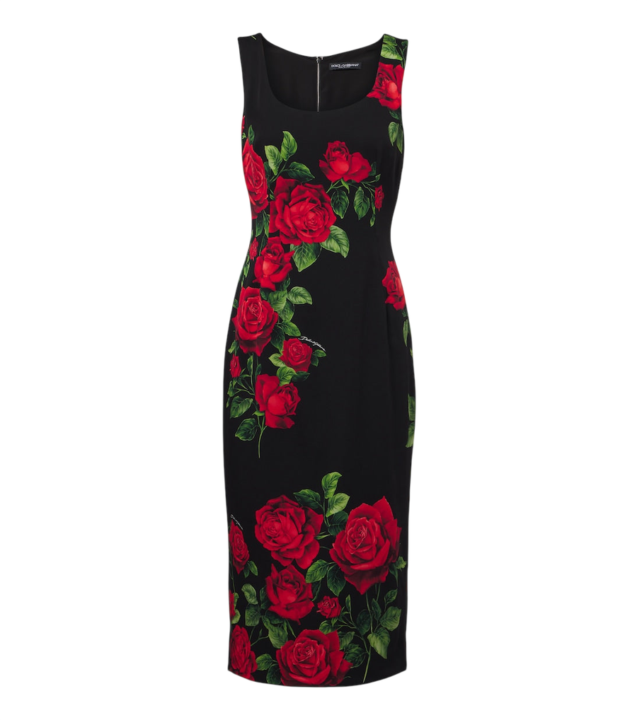 Robe midi Dolce&Gabbana en mélange de soie à motif floral