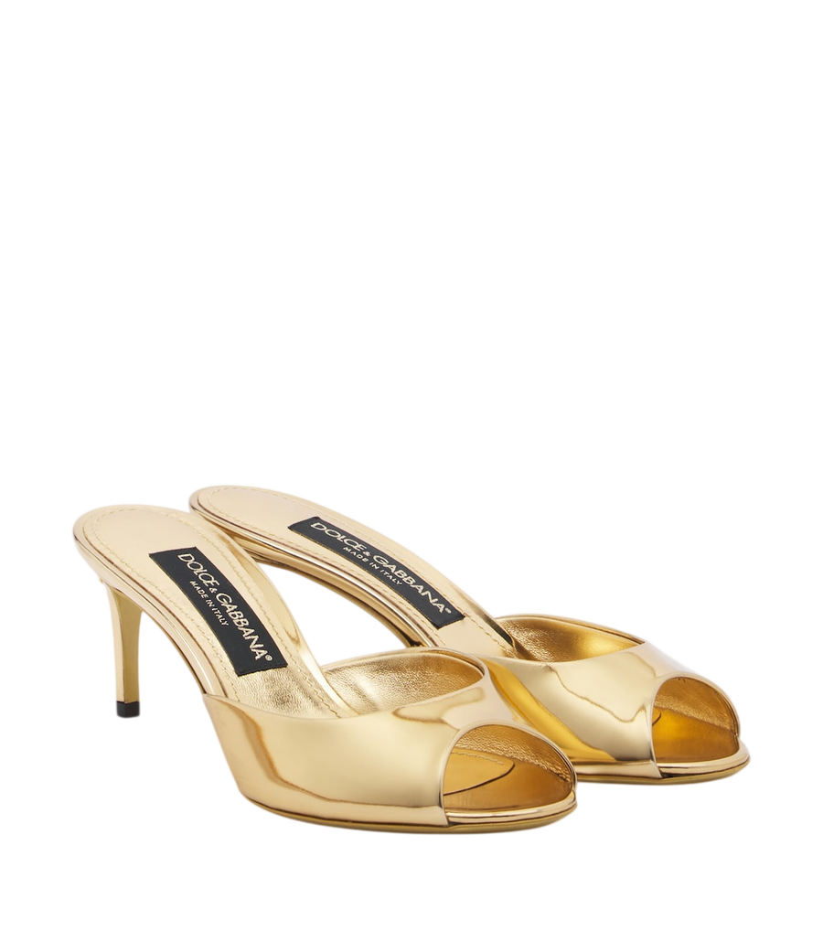 Dolce&Gabbana Kiera mirrored leather mules