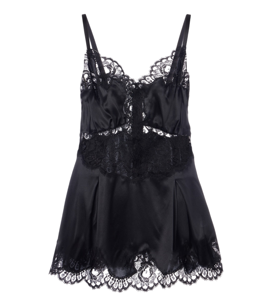Dolce&Gabbana Lace-trimmed silk and cotton-blend camisole