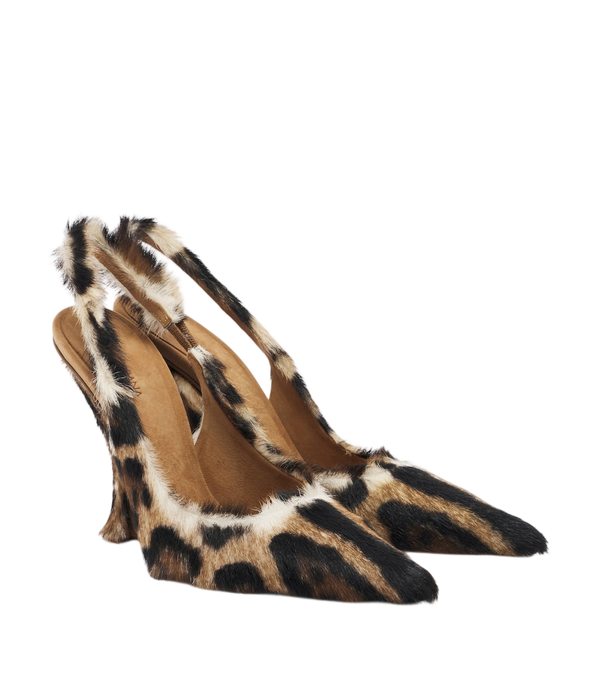 Dolce&Gabbana Sapatos de salto slingback em pelo de vitelo com estampa de leopardo
