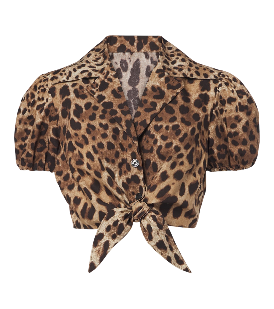 Dolce&Gabbana Leopard-print cotton crop top
