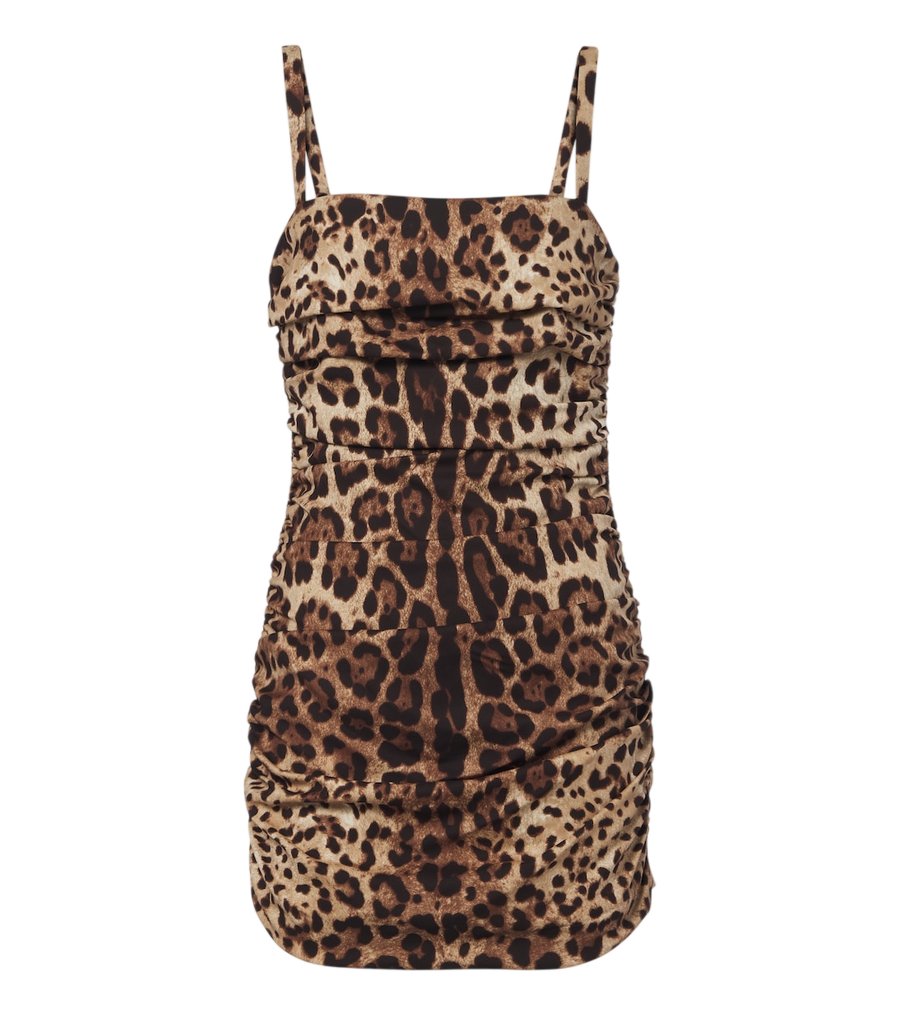 Dolce&Gabbana Leopard-print silk-blend charmeuse minidress