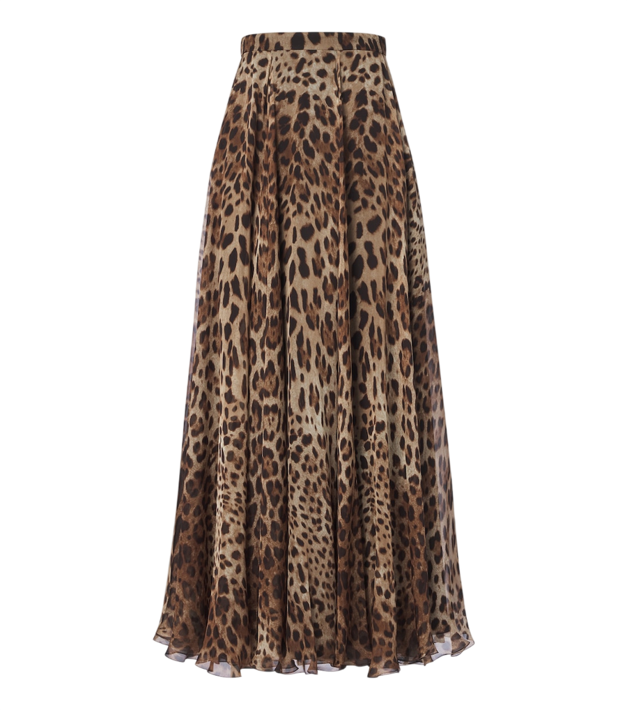 Dolce&Gabbana Leopard-print silk chiffon maxi skirt