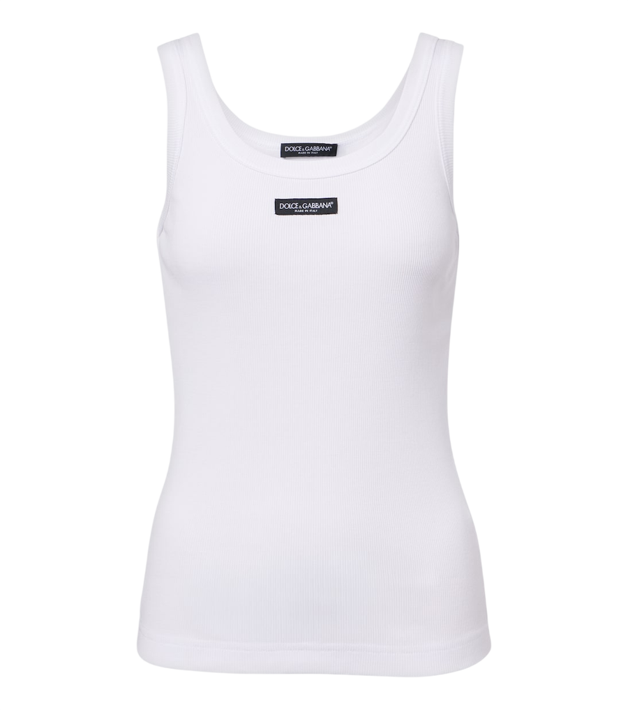 Camiseta de tirantes de algodón con logotipo de Dolce&Gabbana