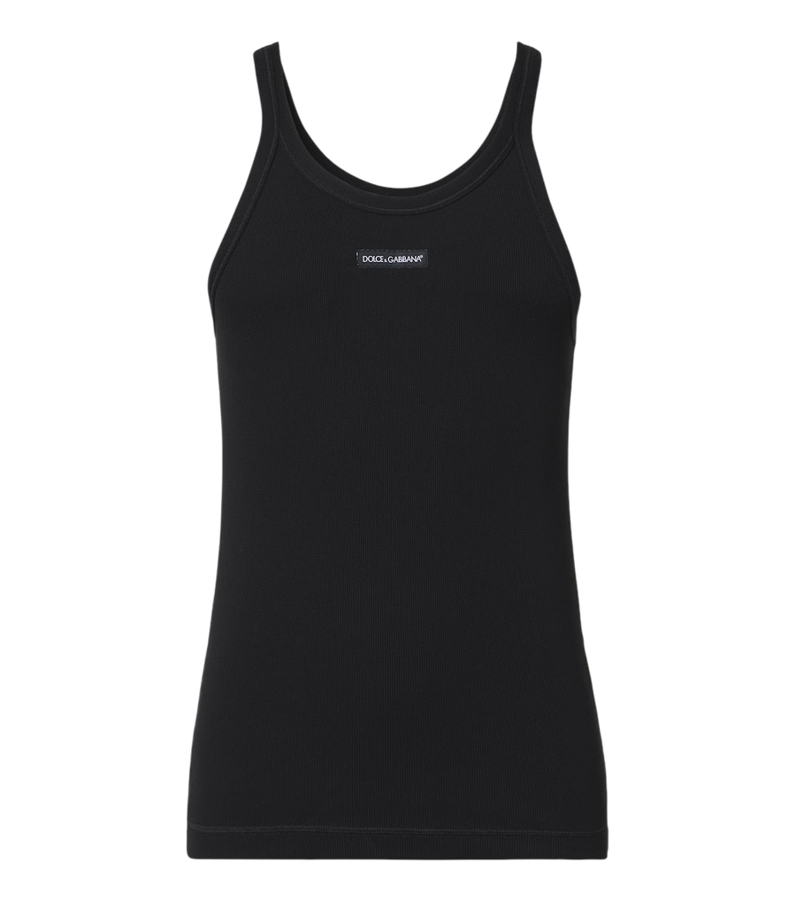 Dolce&Gabbana Logo ribbed-knit cotton tank top