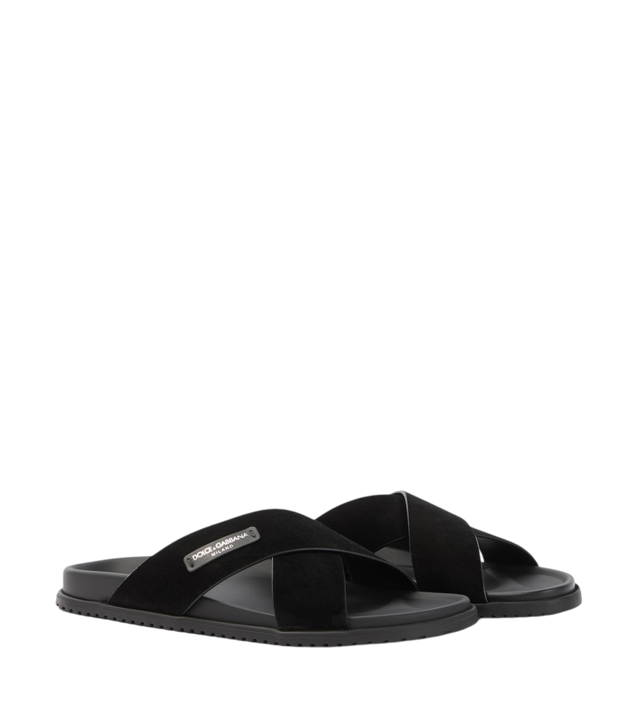 Dolce&Gabbana Logo suede sandals