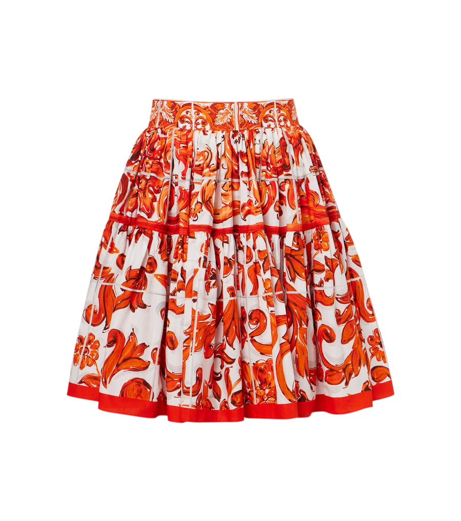 Dolce&Gabbana Minissaia Majólica em popeline de algodão