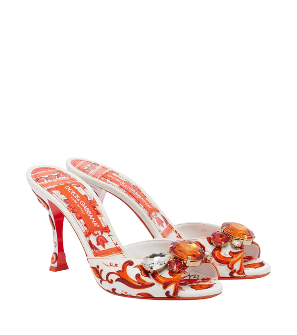 Dolce&Gabbana Majolica embellished brocade mules