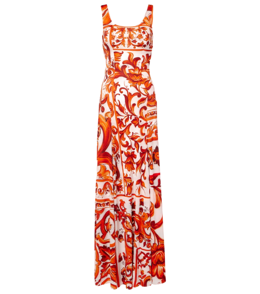 Robe longue en organza Majolica Dolce&Gabbana