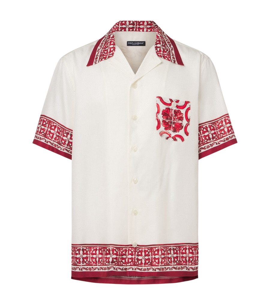 Dolce&Gabbana Majolica silk jacquard shirt