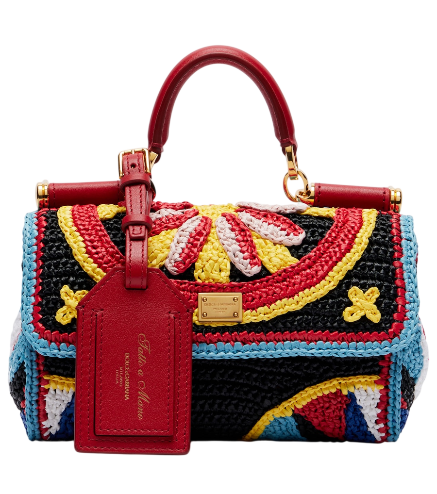 Dolce&Gabbana My Sicily Mini crochet top-handle bag