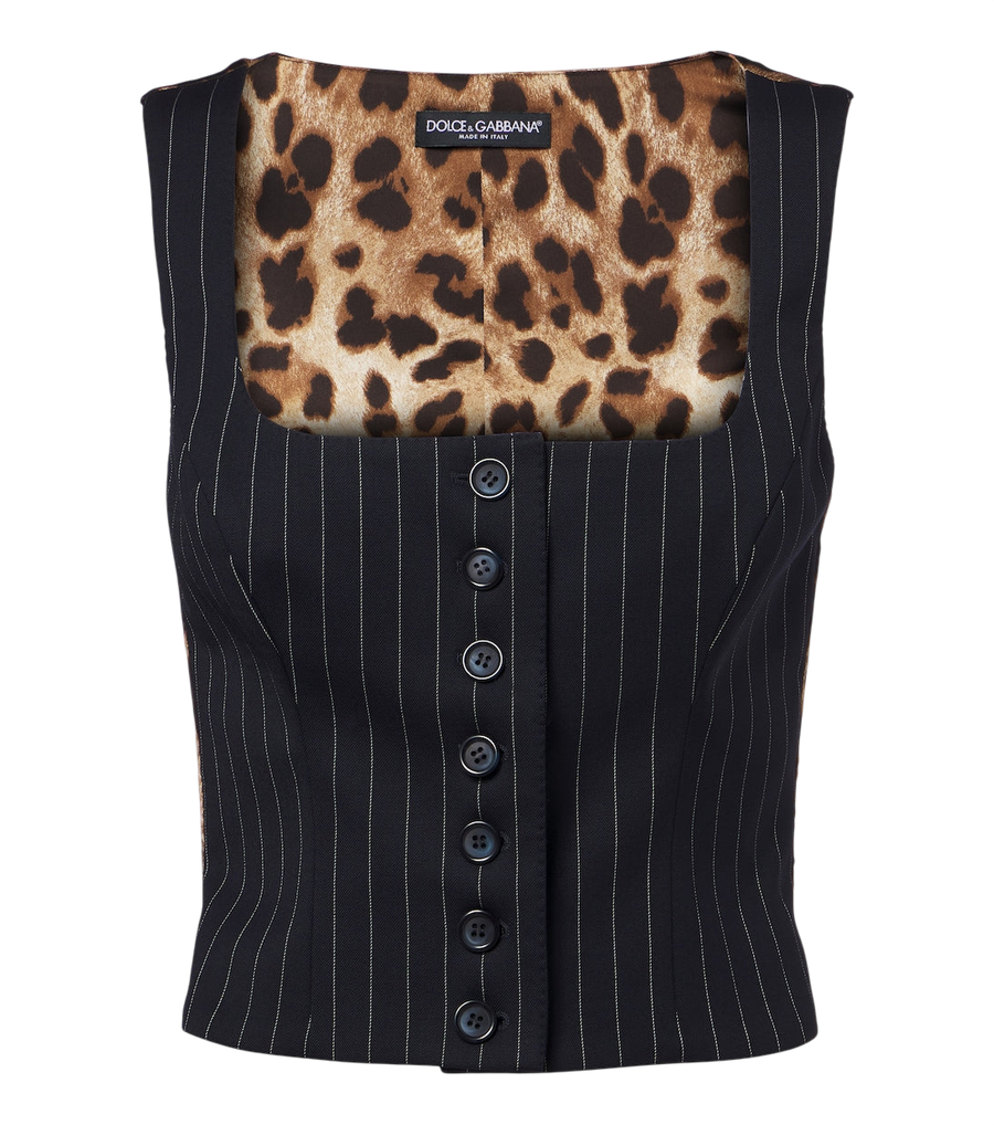 Dolce&Gabbana Pinstriped wool-blend vest