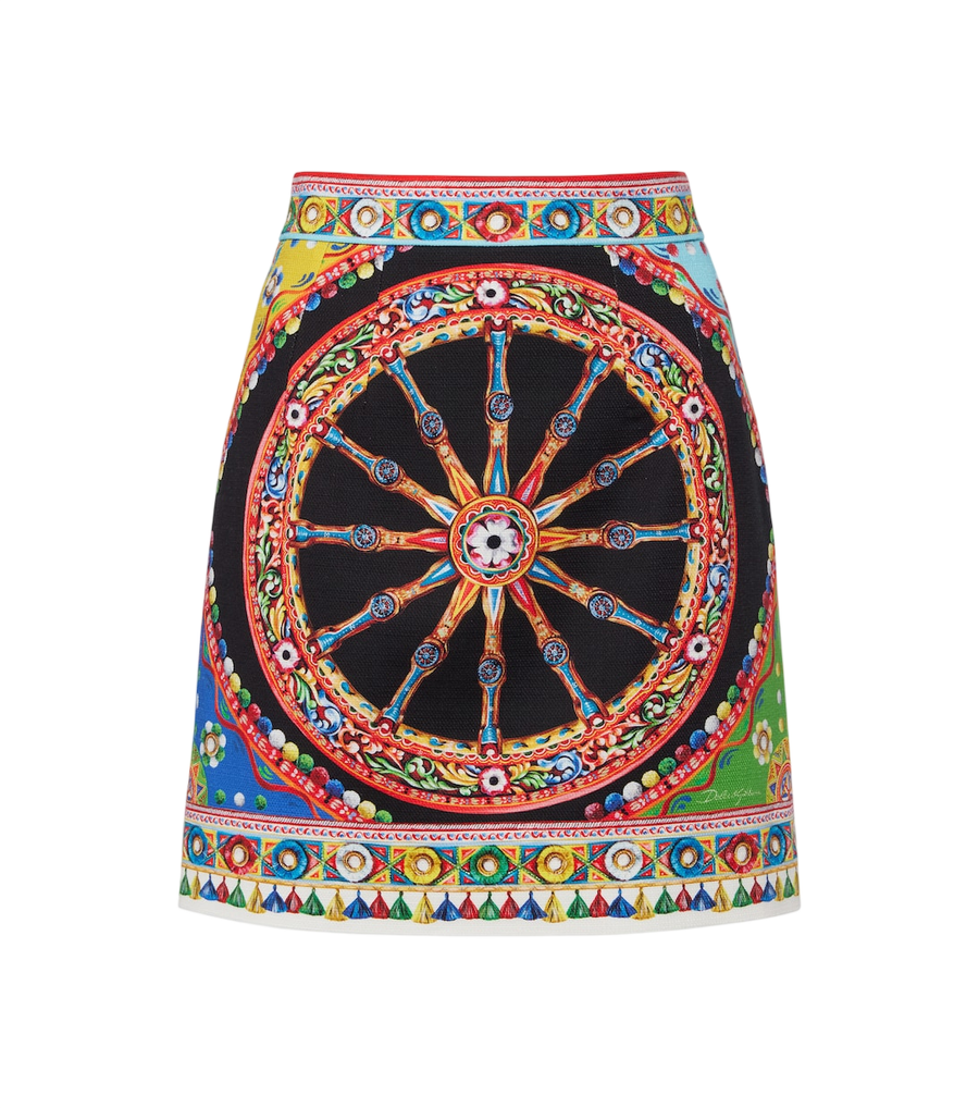 Minijupe en coton imprimé Dolce&Gabbana